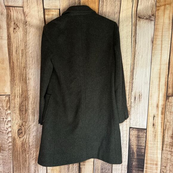 J.Crew Jacket Longline Wool Blend Coat Charcoal Gray Preppy Academia Work Large - Picture 2 of 8